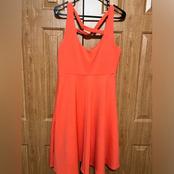 Orange Torrid Skater Dress Crisscross Back - Picture 3 of 3